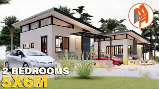 Small House Design | 5m x 6m (2Bedroom)