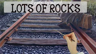PAINT REALISTIC PEBBLES AND ROCKS WITH 4 EASY STEPS FOR BEGINNERS ON CANVAS