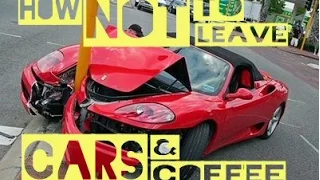 How NOT to leave a CARS & COFFEE ( Crash & Fail ) ( Car Show )