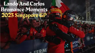 Lando Norris and Carlos Sainz Bromance Moments 2023 Singapore GP #ferrari #maclarenf1
