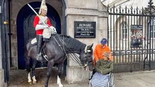 King’s Guard with Heart of Gold Moves his Horse Closer to a Special Lady