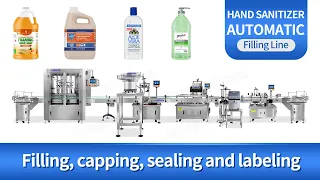 Automatic Hand Sanitizer Liquid Filling Line Machine With Coding Capping Labeling Machine