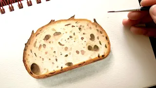 How To Paint Realistic Bread | Detailed Step By Step Realistic Watercolor Tutorial For Beginners