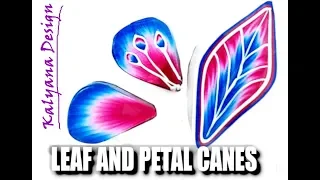 Leaf and petals canes - polymer clay tutorial 556