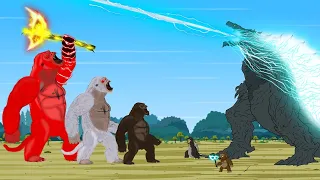 Evolution of KONG vs TEAM GODZILLA ATOMIC BREATH: Who is Stronger? #2|Godzilla & KONG Cartoon Movies