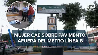 Mujer cae a la salida del Metro Oceanía, Línea B