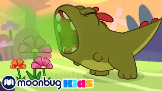 Cut The Rope - Stinkysaurus Nom! | Learn | ABC 123 Moonbug Kids | Fun Cartoons | Learning Rhymes