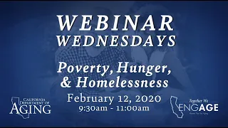 Webinar Wednesdays Poverty, Hunger, & Homelessness