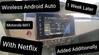 Wireless Android Auto Motorola MA1 with Netflix and YouTube