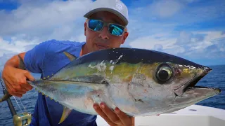 ULTRA Rare Ahi Tuna Caught while Fishing For Black Marlin!!