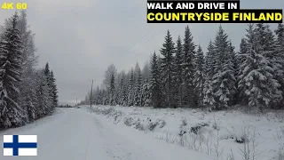 Walk And Drive In Finland: Winter Countryside Roads (Nov 2021)