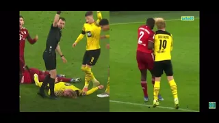 Julian Brandt horror head collision with Dayot Upamecano || Bayern vs Dortmund