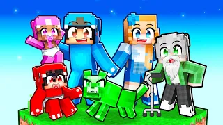 Playing as a FAMILY on ONE BLOCK in Minecraft!