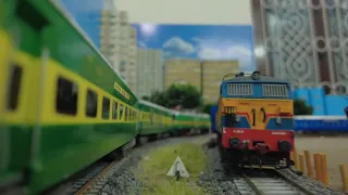 GARIBRATH EXP MODEL TRAIN RIDE | INDIAN MODEL TRAIN |DEPARTURE & ARRIVAL SCENE | TRACK SOUND EFFECT