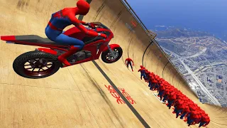 GTA 5 Spiderman Motorcycle Fails/Ragdolls #4 (Euphoria Physics, Crashes, Funny Moments)