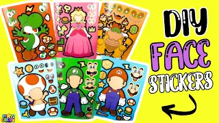 Super Mario Bros Movie DIY Silly Make a Face Stickers with Bowser, Peach, Toad, Luigi