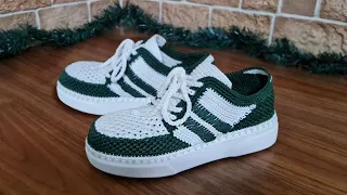 💥⚡КРОССОВКИ ЖЕНСКИЕ ЧАСТЬ 1 💥МК ДЛЯ НОВИЧКОВ💝 ВЯЖЕМ КРЮЧКОМ 🔥💥 CROCHET SHOES