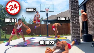 Playing Basketball For 24 HOURS STRAIGHT CHALLENGE!