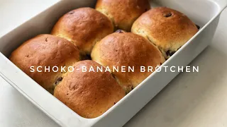 Schokobrötchen selber machen ohne Zucker(Schoko- Bananen Brötchen, Chocolate banana roll)