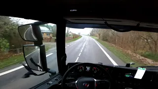 PoV Driving Scania P410 Car Carrier - Nakskov-Maribo-Eskildstrup - 09-12-2021