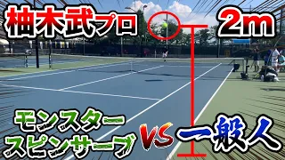 【テニス/TENNIS】柚木武プロのモンスターサーブをリターンせよ！強烈スピンの秘密に迫る！