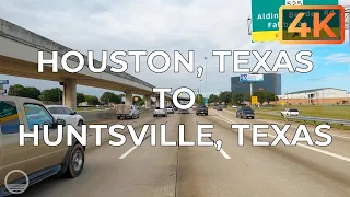 Houston, Texas to Huntsville, Texas along Highway I-45. Drive With Me on an UltraHD 4K driving tour.