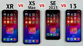 iPhone XR vs XS Max vs SE 2023 vs iPhone 13 iOS 17 SPEED TEST - Should You Upgrade Your to iOS 17 ?