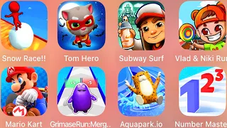 Number Master,Grimace Run,Snow Race,Mario Kart,Tom Hero,Subway Surf,Vlad & Niki Run,Aquapark.io