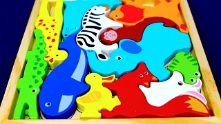 Best Learn Shapes with Animal Shape Matching Puzzle | Preschool Toddler Learning Video!