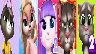 My Talking Tom 1 Chinese Version Vs My Talking Tom 2 Angela 2  TOM GOLD RUN Kimmy Superstar  Cat