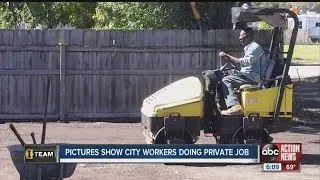 Pictures show city workers doing private job