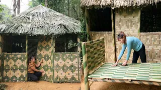 Full video: 150 days of a girl building a villa from bamboo in the forest - Building a farm