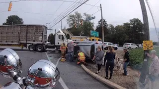 Rescue 50 Assists on 54 Tractor Trailer Crash With Confinement *Helmet Cam*