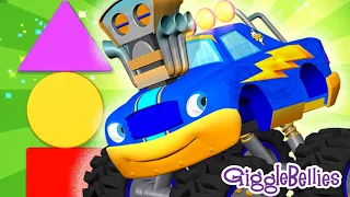 Monster Trucks Learn Shapes + More Episodes | 1 Hour | GiggleBellies