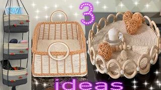 3 DIY Rope Organizer/ Diy Basket/ Jute Crafts/ Diy Space Saver/ منظمات يدويه من الحبل