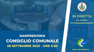 Manfredonia 28  Settembre 2023 : Convocazione Consiglio Comunale ore 9.00