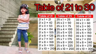 Table of 21 to 30|learn multiplication table of 21 to 30|Table of 21|21 se 30 tak pahada