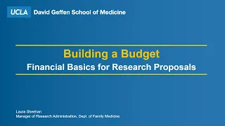 Building a Budget – Financial Basics for Research Proposals