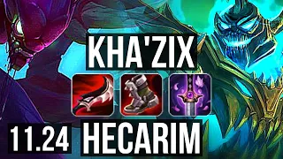 KHA'ZIX vs HECARIM (JNG) | Quadra, 12/2/12, 67% winrate, Legendary | NA Master | 11.24