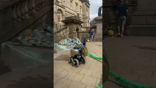 A Peacock 🦚 Robot trying to dance. Edinburgh Fringe 2023