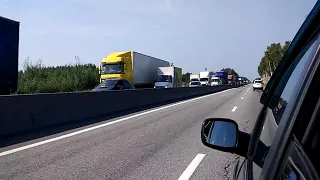 Пробка на трассе М7 после аварии с участием фуры