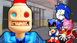 SONIC, BABY AMY.EXE AND BABY SONIC.EXE VS ESCAPE SIREN COP'S PRISON IN ROBLOX