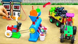 Diy tractor making mini grape juice machine science project | Diy mini pertrol pump | @Sunfarming