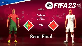 Portugal Vs Morocco Fifa World Semi Final | Ronaldo vs Hakimi | 4K60FPS | FIFA-23