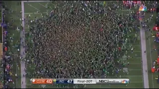 Notre Dame vs. Clemson - Last Play & Reaction (Students Rushing the Field)