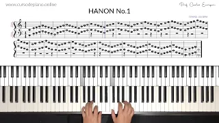 Ejercicio "HANON No1" PIANO a 2 Manos, Principiantes, Curso de Piano online