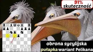 SZACHY 379# Debiuty szachowe - obrona sycylijska pułapka w wariancie Pelikana/Laskera/Swesznikowa