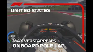 Max Verstappen's Pole Lap | 2022 United States Grand Prix | Pirelli