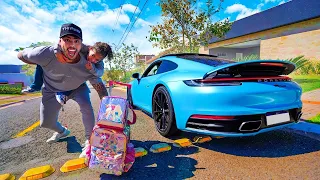 BUSQUEI A PÉROLA COM A PORSCHE DO LÉO NA ESCOLA