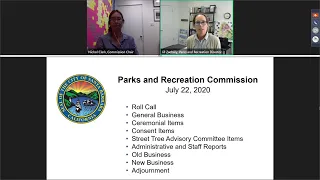 Parks and Recreation Commission July 22, 2020